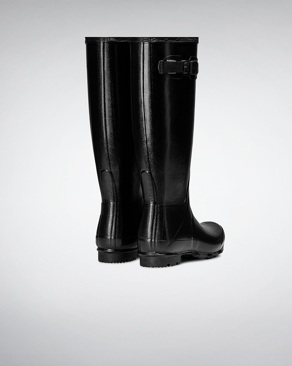 Botas de Lluvia Altas Hunter Mujer - Norris Field Gloss - Negros - KAXQLVS-34